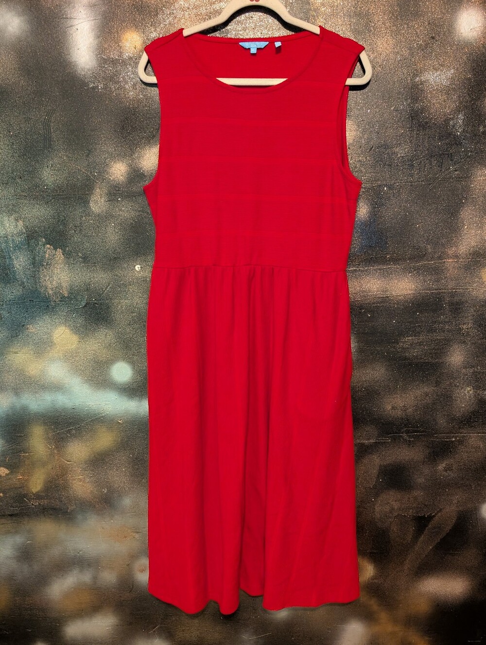 Draper James Bright Red Sleeveless Midi Dress